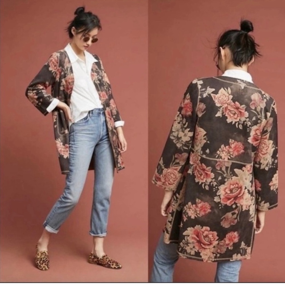 Solitaire Anthropologie Faux Suede Cardigan